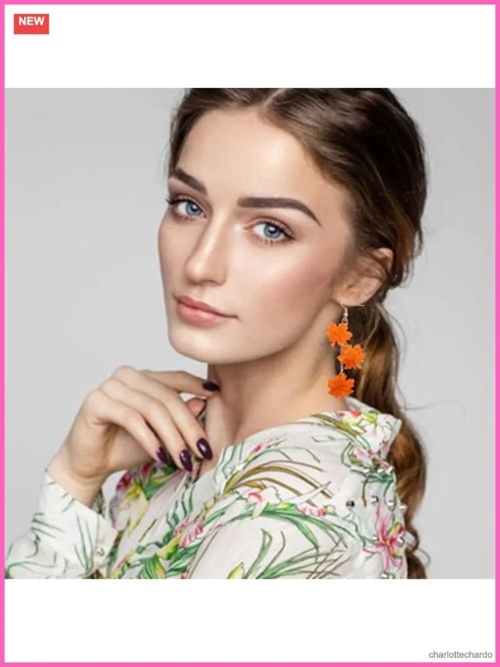 Acrylic Maple Leaf Tassel Drop Dangle Earrings